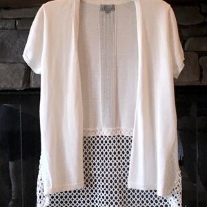 Joseph A Cream SS Sweater, Size Small